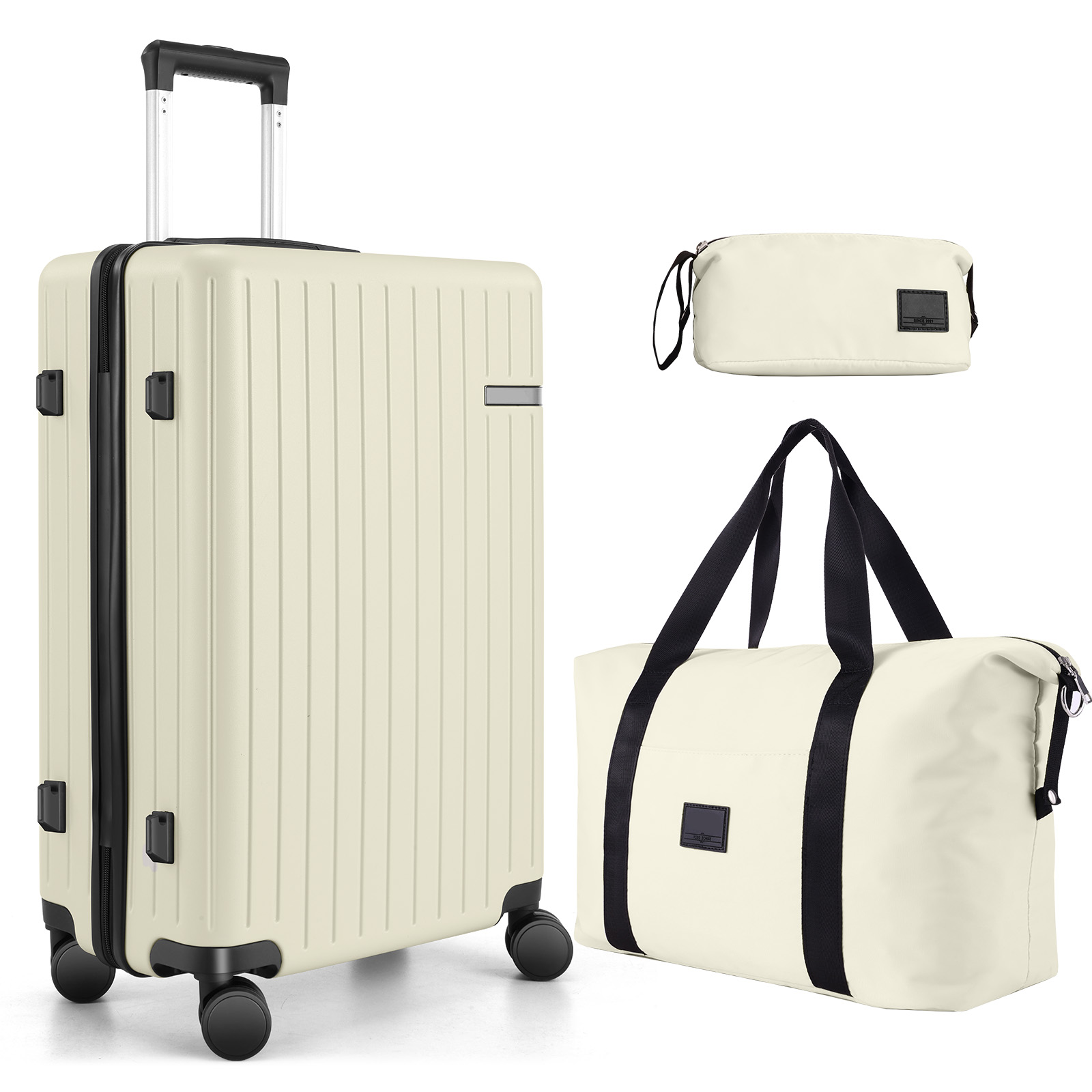 SANOPY 20" Luggage Set, Hardside 3PCS Suitcase Set with TSA Lock and Spinner Wheels, Black