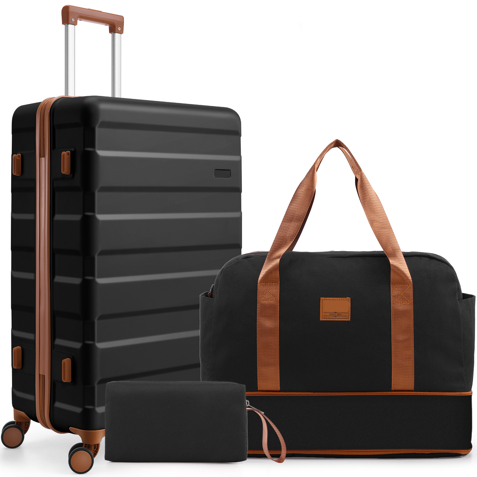 SANOPY 20" Luggage Set, Hardside 3PCS Suitcase Set with TSA Lock and Spinner Wheels