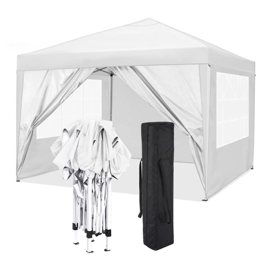HOTEEL 10x20 Pop up Canopy Tent, Protable Canopy Tent with 6 Sidewalls Waterproof Commercial Pop up Tent for Parties, Wedding, Camping, Courtyard with Carry Bag,White