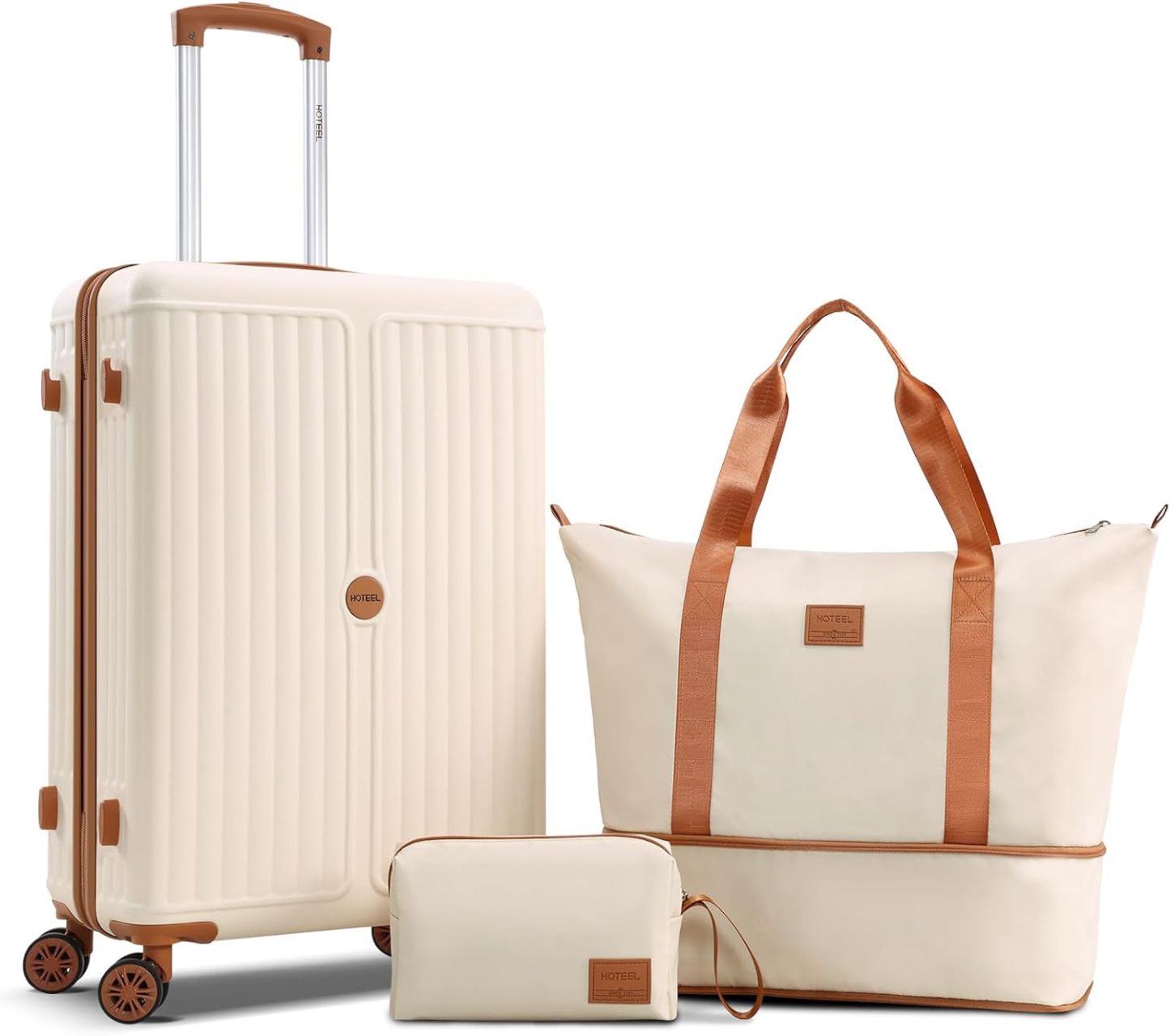 SANOPY 3 Piece Hardshell Luggage Set, ABS+PC Lightweight Suitcase Set with Double Spinner Wheels TSA Lock. (Black)