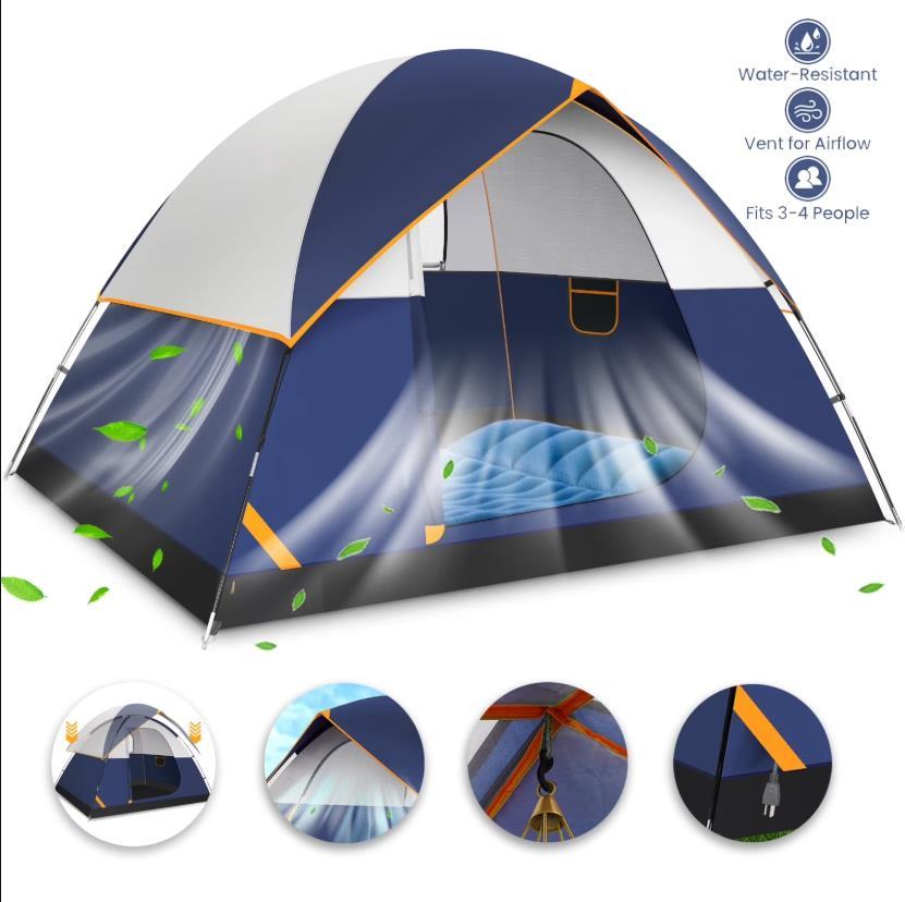 HOTEEL 4-6 Person Tent for Camping, Easy Setup Camping Tent with Rainfly & Screen Windows for Camping/Traveling/Family Gathering/Hiking/Beach
