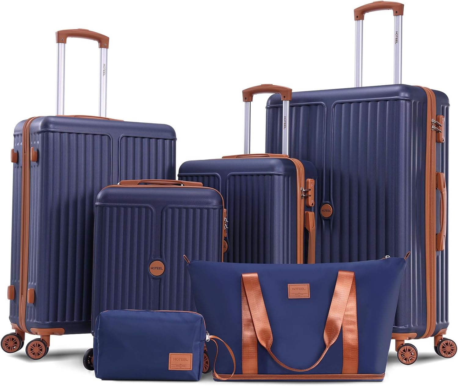 SANOPY 3 Piece Hardshell Luggage Set, ABS+PC Lightweight Suitcase Set with Double Spinner Wheels TSA Lock. (Black)