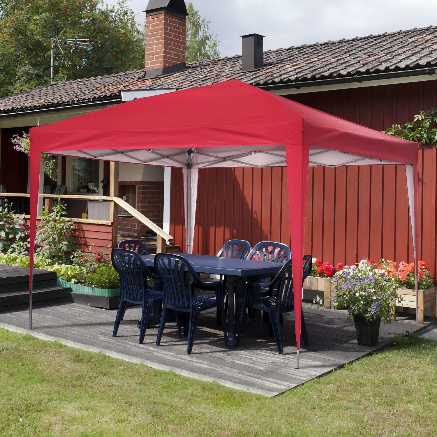 Ainfox 10 x 10 ft Pop up Canopy Tent,Instant Outdoor Canopies,Shade Tents with Carrying Bag,Red