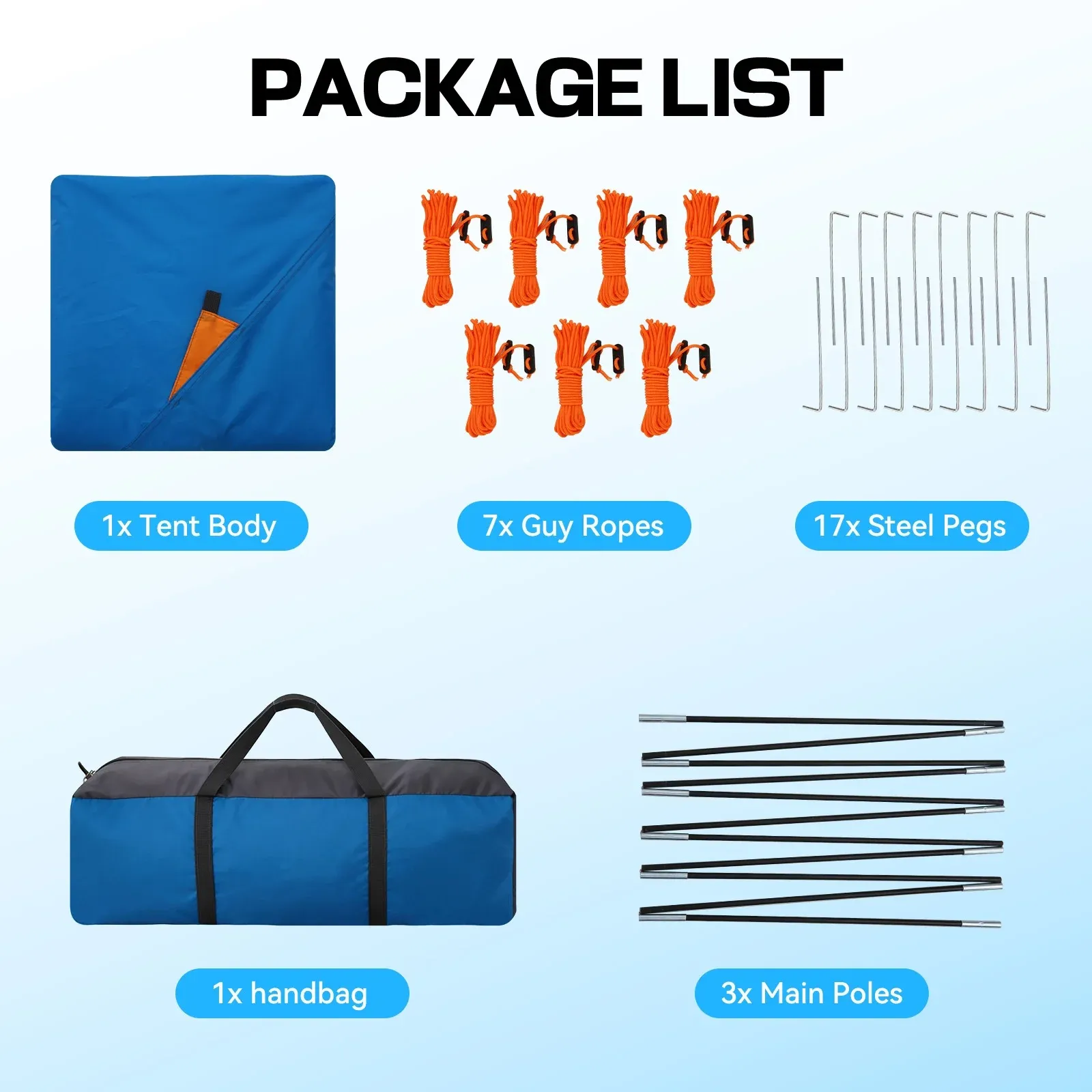 SANOPY 8-10 Person Instant Camping Tent with Removable Rainfly, Auto Setup Pop Up Tent for Family Outdoor /Hiking/Traveling with Carry Bag, Light Blue