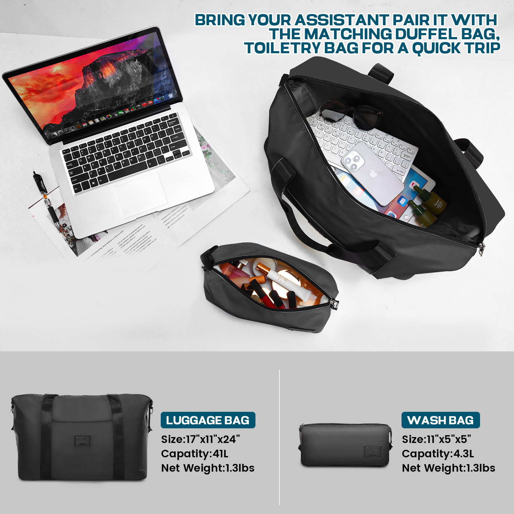 SANOPY 3-Piece Carry On Luggage Set, Hardside Suitcase Set with TSA Lock Spinner Wheels, Black