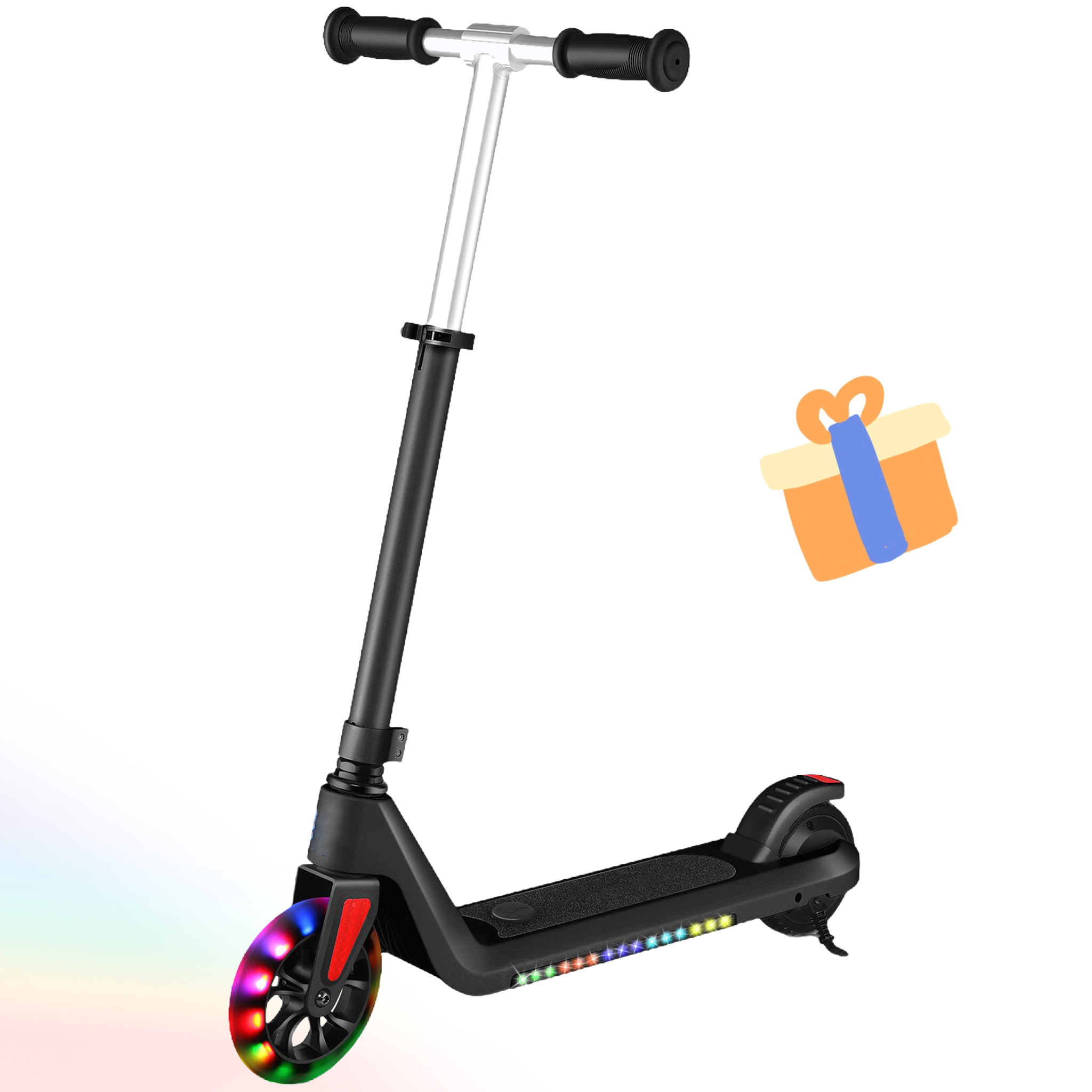 SANOPY Electric Scooter for Kids Ages 6-14, Adjustable Speed & Height, Colorful Lights, LED Display, 150W Motor, up to 10 mph, 80 Mins Ride Time, Pink
