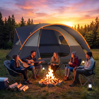 HOTEEL Tents for Camping, 8-12 Person Fmaily Camping Tent with Screen Porch, Waterproof Outdoor Tent with Removable Rainfly & Mesh Window for Camping Backpacking Hiking