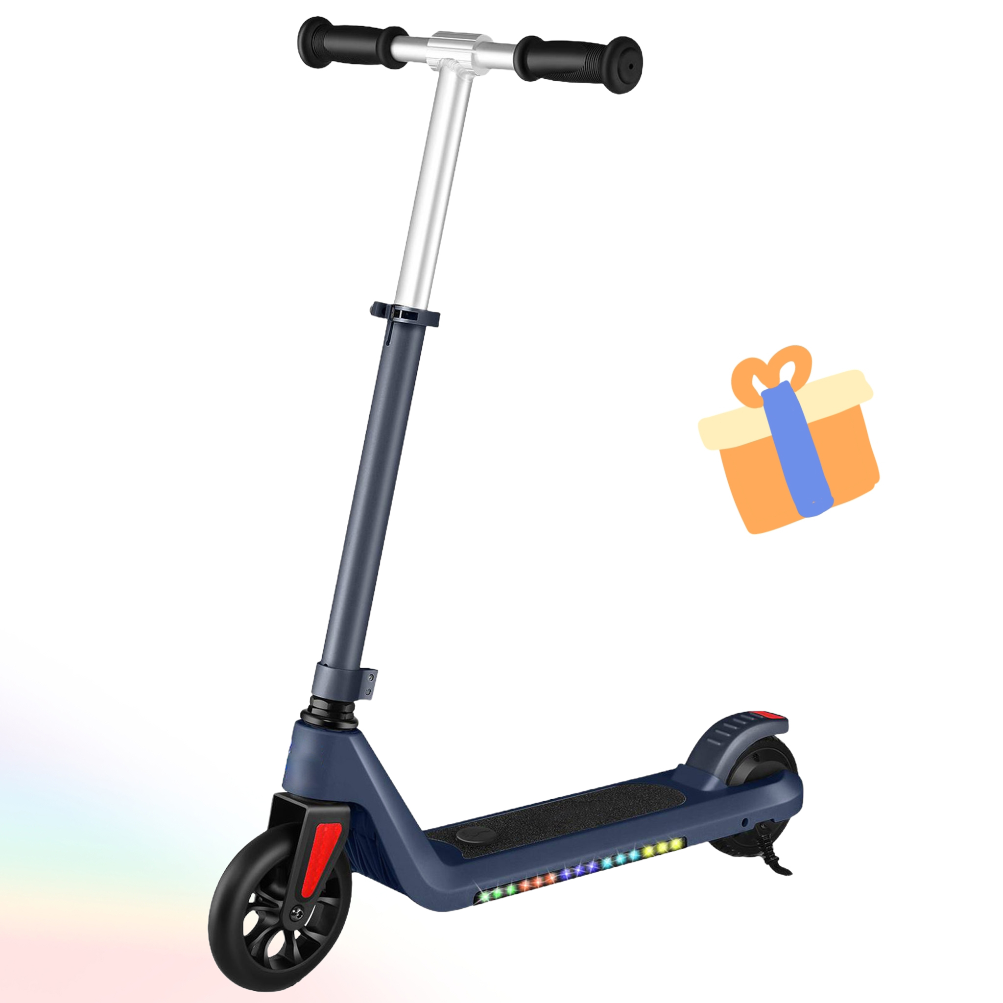 SANOPY Electric Scooter for Kids Ages 6-14, Adjustable Speed & Height, Colorful Lights, LED Display, 150W Motor, up to 10 mph, 80 Mins Ride Time, Pink