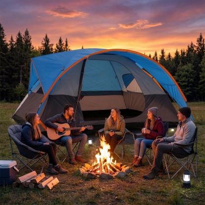 HOTEEL Tents for Camping, 8-12 Person Fmaily Camping Tent with Screen Porch, Waterproof Outdoor Tent with Removable Rainfly & Mesh Window for Camping Backpacking Hiking