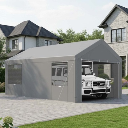 Hoteel Large Heavy Duty Carport with Steel Frame, Portable Garage Carport Wedding Tent Gazebo Big Tents Shelter with Waterproof Top Cover, All-Season Tarp