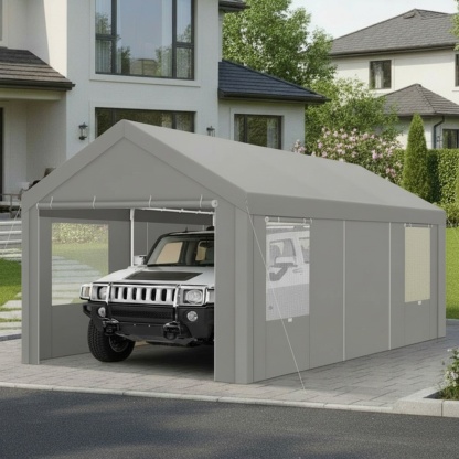Hoteel Large Heavy Duty Carport with Steel Frame, Portable Garage Carport Wedding Tent Gazebo Big Tents Shelter with Waterproof Top Cover, All-Season Tarp