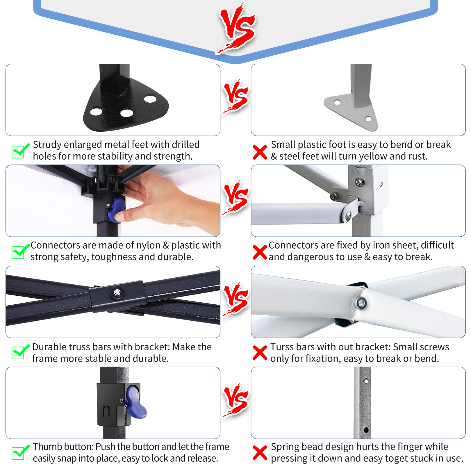 SANOPY 10' x 10' Pop up Canopy Tent with 4 Removable Sidewalls, Outdoor Patio Gazebo Tent with Handbag for Camping, Silver White