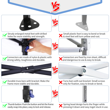 SANOPY 10' x 10' Pop up Canopy Tent with 4 Removable Sidewalls, Outdoor Patio Gazebo Tent with Handbag for Camping, Silver White
