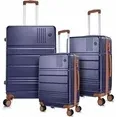 SANOPY 3 Piece Hardshell Luggage Set, ABS+PC Lightweight Suitcase Set with Double Spinner Wheels TSA Lock. (Black)