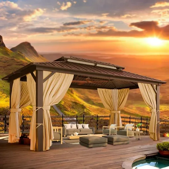 SANOPY 10'x12' Hardtop Gazebo Heavy Duty Outdoor Patio Permanent Gazeb