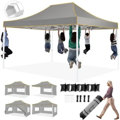 SANOPY 10x10 Heavy Duty Pop Up Canopy Tent with 4 Sidewalls, Commercial Instant Waterproof Canopy Tent, UV 50+ with Silver Coated, Upgraded Thickened Hexagonal Legs, White