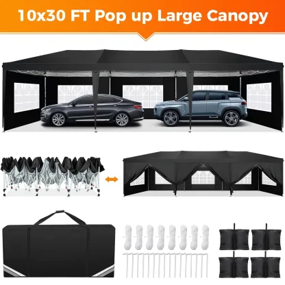 SANOPY 10'x10' EZ Pop Up Canopy Tent Outdoor Party Instant Shelter Portable Folding Beach Canopy with 4 Sandbag & Carrying Bag,