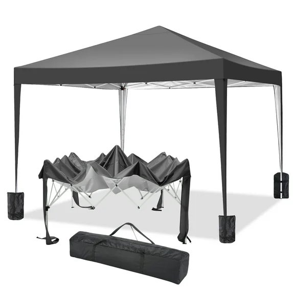 SANOPY 10'x10' EZ Pop Up Canopy Tent Outdoor Party Instant Shelter Portable Folding Beach Canopy with 4 Sandbag & Carrying Bag,