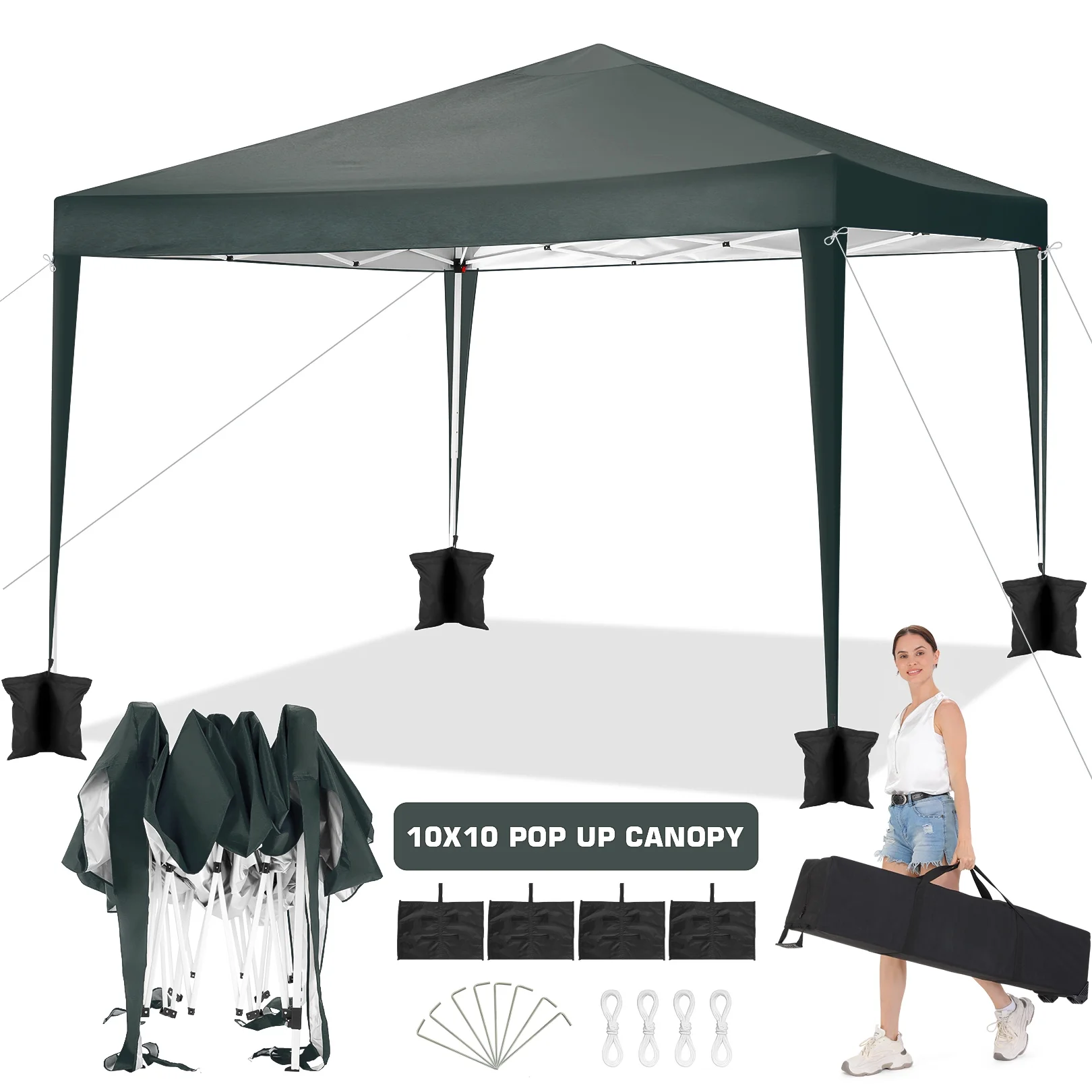 SANOPY 10'x10' EZ Pop Up Canopy Tent Outdoor Party Instant Shelter Por