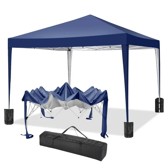 SANOPY 10'x10' EZ Pop Up Canopy Tent Outdoor Party Instant Shelter Portable Folding Beach Canopy with 4 Sandbag & Carrying Bag,