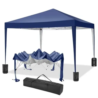 SANOPY 10'x10' EZ Pop Up Canopy Tent Outdoor Party Instant Shelter Portable Folding Beach Canopy with 4 Sandbag & Carrying Bag,