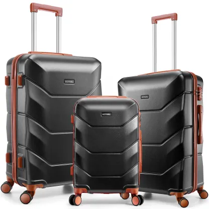 SANOPY 20"+24"+28" ABS Spinner Suitcases， Silent 360° Wheels, Ergonomic Handles