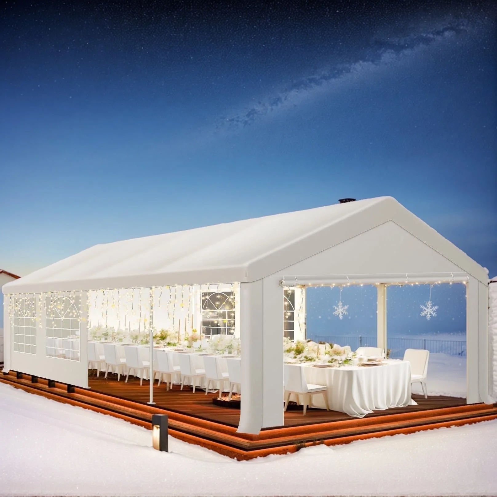 SANOPY 20x40ft Heavy Duty Party Tent, Outdoor Commercial Canopy with Removable Sidewalls, Gazebo Shelter for Wedding, Outdoor Carport Party Tent for Event, White