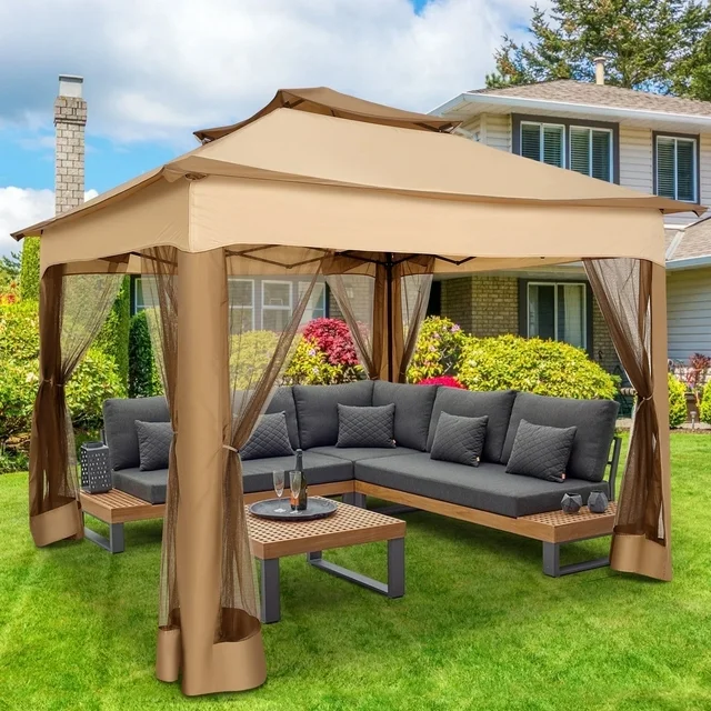 SANOPY 13 x 13 FT Patio Gazebo Outdoor Pop up Gazebo with Mosquito Net