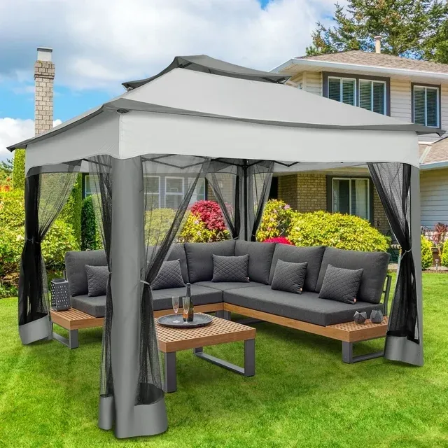 SANOPY 13 x 13 FT Patio Gazebo Outdoor Pop up Gazebo with Mosquito Net
