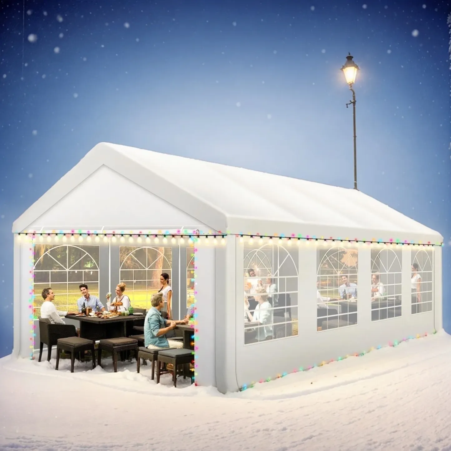 SANOPY 20x40ft Heavy Duty Party Tent, Outdoor Commercial Canopy with Removable Sidewalls, Gazebo Shelter for Wedding, Outdoor Carport Party Tent for Event, White