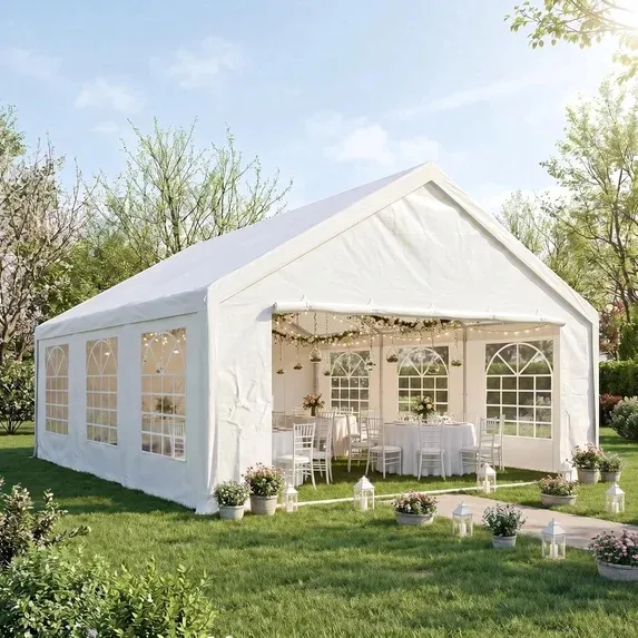 SANOPY 20x40ft Heavy Duty Party Tent, Outdoor Commercial Canopy with Removable Sidewalls, Gazebo Shelter for Wedding, Outdoor Carport Party Tent for Event, White