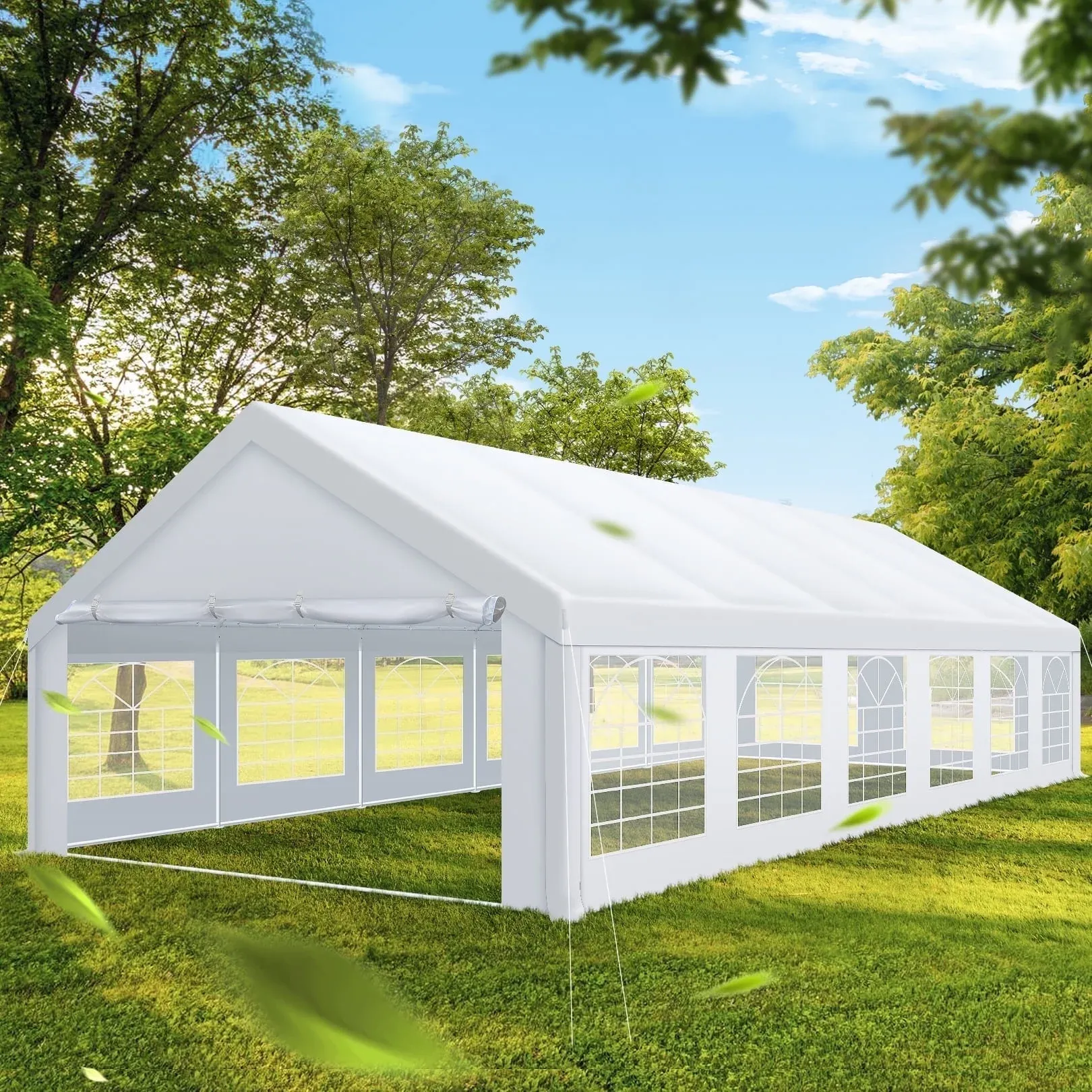 SANOPY 20x40ft Heavy Duty Party Tent, Outdoor Commercial Canopy with Removable Sidewalls, Gazebo Shelter for Wedding, Outdoor Carport Party Tent for Event, White