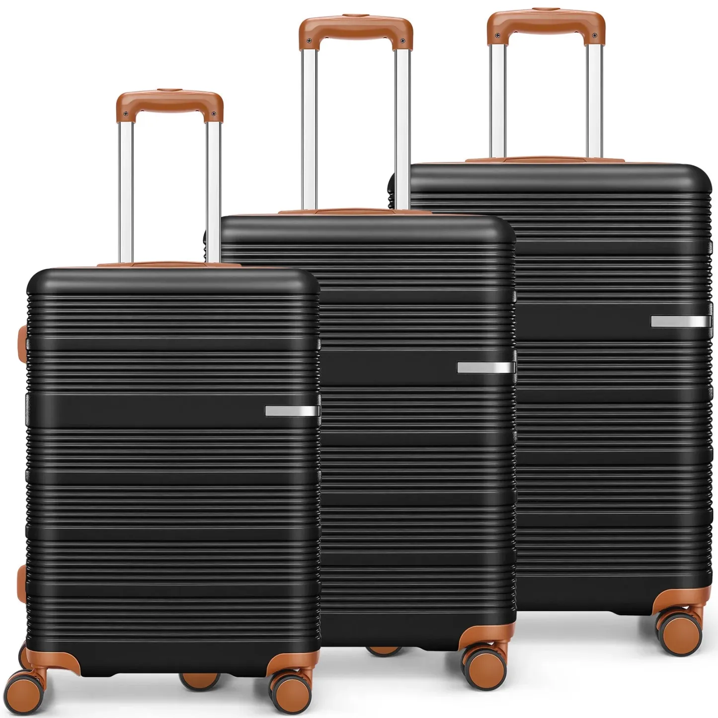 SANOPY 20"+24"+28" ABS Spinner Suitcases， Silent 360° Wheels, Ergonomic Handles