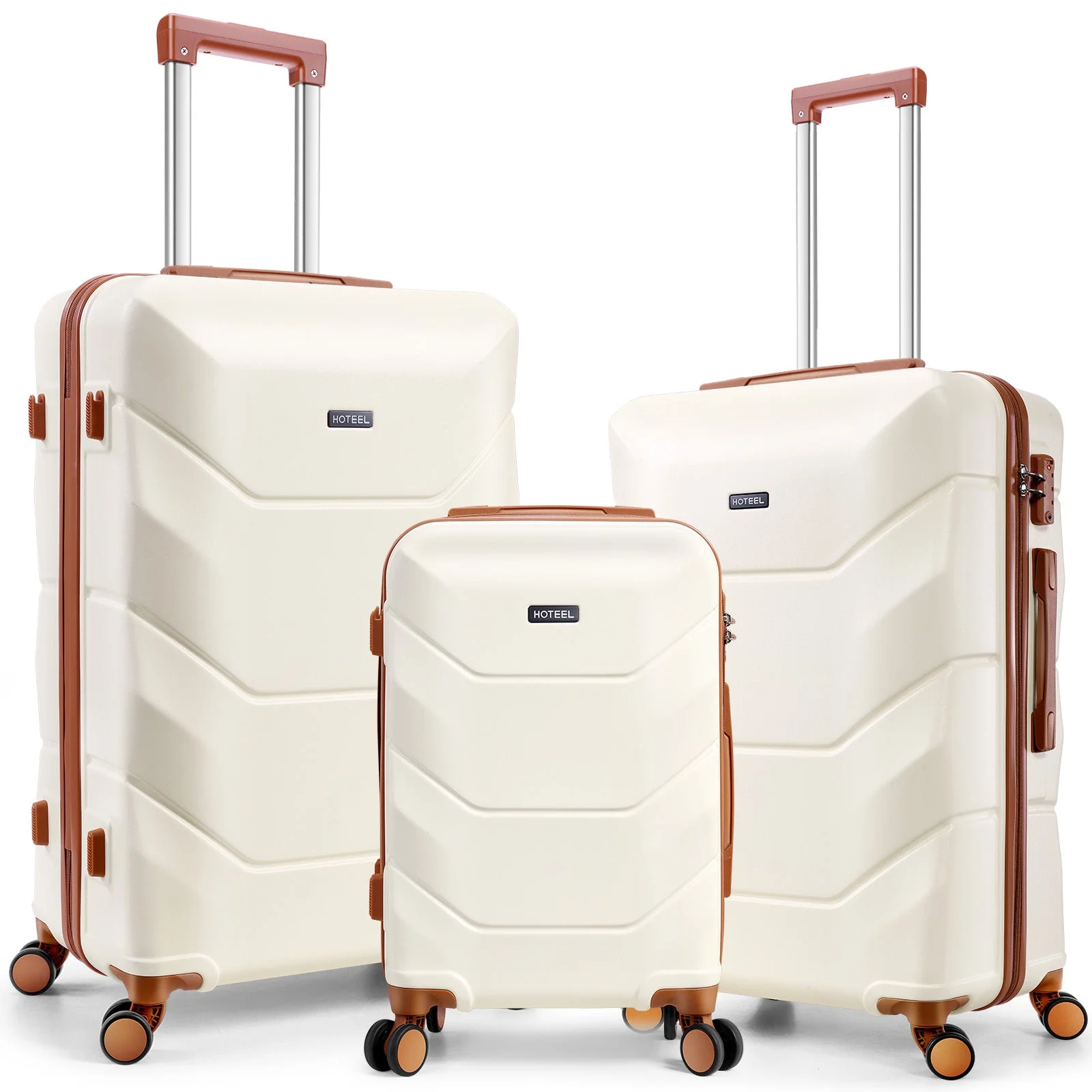 SANOPY 20"+24"+28" ABS Spinner Suitcases， Silent 360° Wheels, Ergonomic Handles