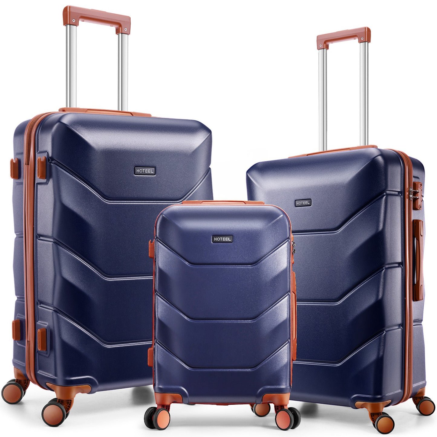 SANOPY 20"+24"+28" ABS Spinner Suitcases， Silent 360° Wheels, Ergonomic Handles