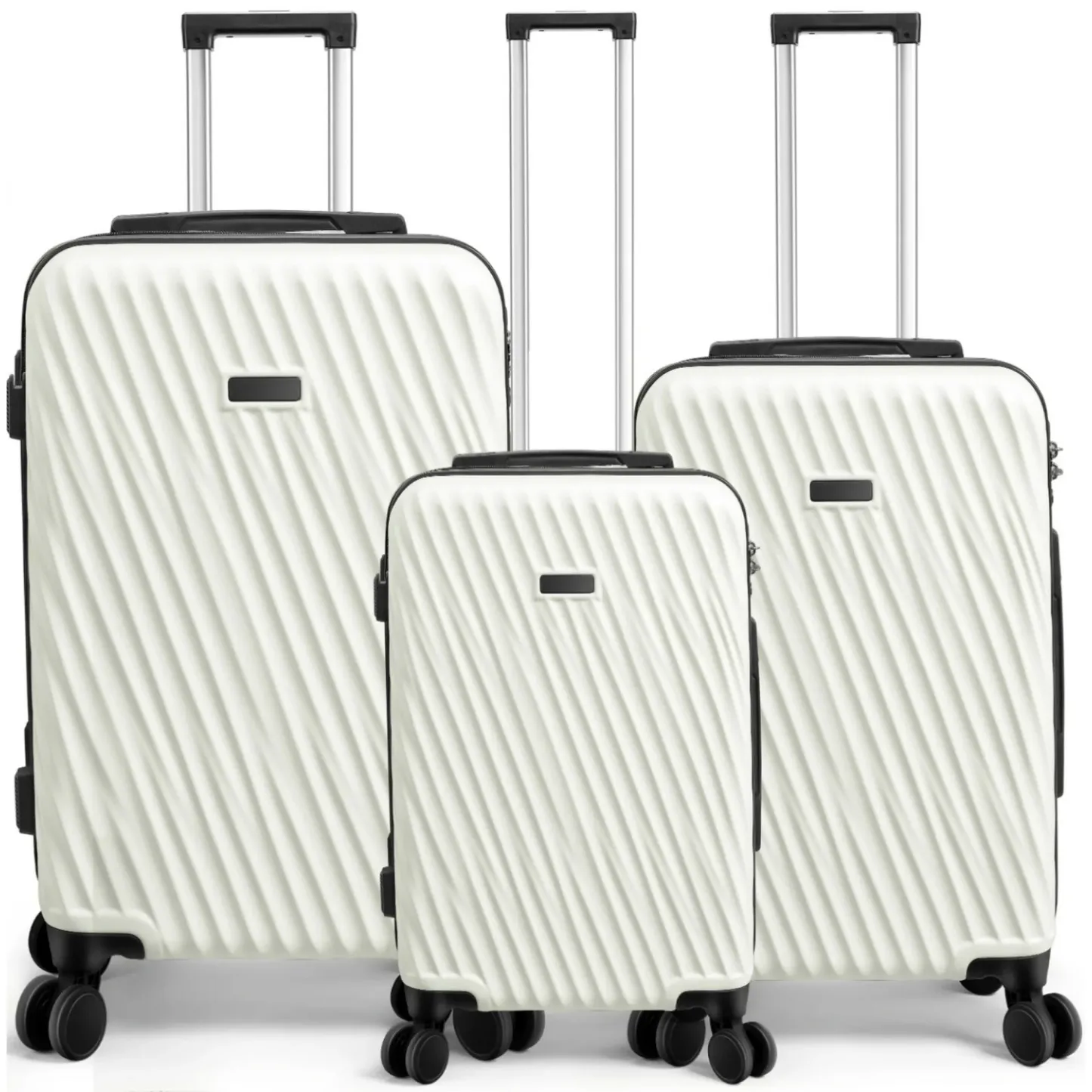 SANOPY 20"+24"+28" ABS Spinner Suitcases， Silent 360° Wheels, Ergonomic Handles