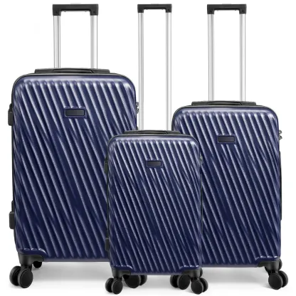 SANOPY 20"+24"+28" ABS Spinner Suitcases， Silent 360° Wheels, Ergonomic Handles