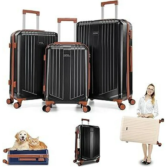 SANOPY 20" ABS+PC Carry-On Suite with Detachable Makeup Bag & Convertible Fitness Backpack | Quiet Wheels + TSA Lock & 3-Year Warranty