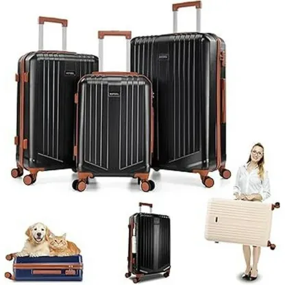 SANOPY 20" ABS+PC Carry-On Suite with Detachable Makeup Bag & Convertible Fitness Backpack | Quiet Wheels + TSA Lock & 3-Year Warranty