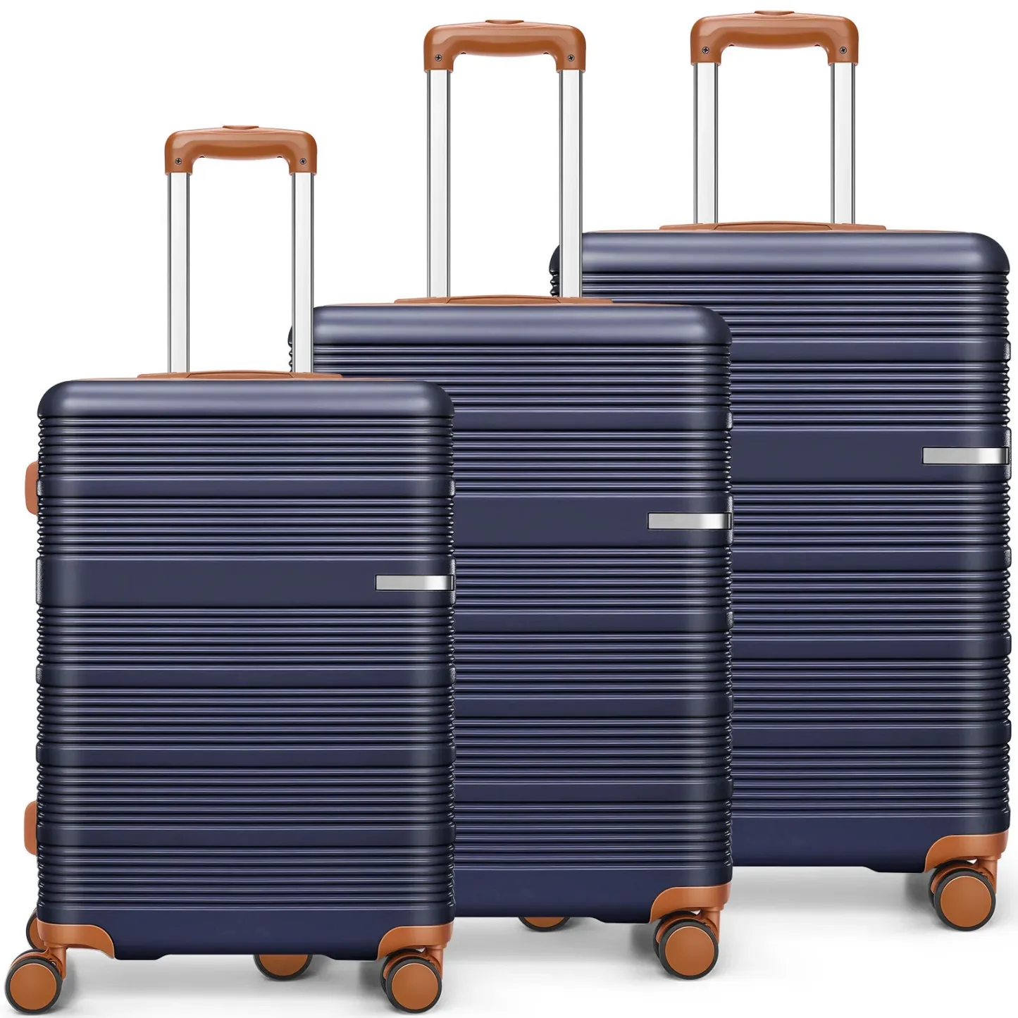 SANOPY 20"+24"+28" ABS Spinner Suitcases， Silent 360° Wheels, Ergonomic Handles