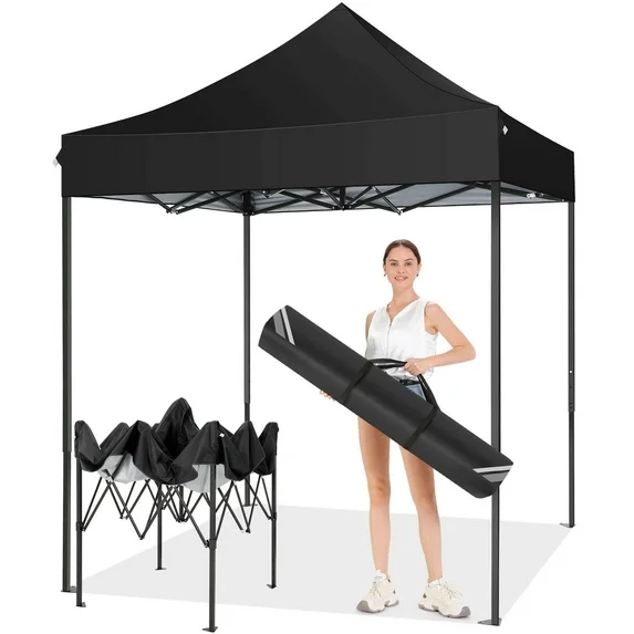 SANOPY 6.6 x 6.6 FT Pop Up Canopy Tent, Heavy Duty Canopy Easy Set up All Weather Waterproof Outdoor Canopy Tent for Parties, Beach, Garden, Camping with 1 Handbag, 3 Adjustable Heights, UPF50+