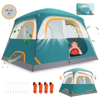 SANOPY Tent 6 Person Camping Tent - Lightweight, Waterproof, Easy Setup with Rainfly & Screen Windows for Family, Beach, and Outdoor Adventures