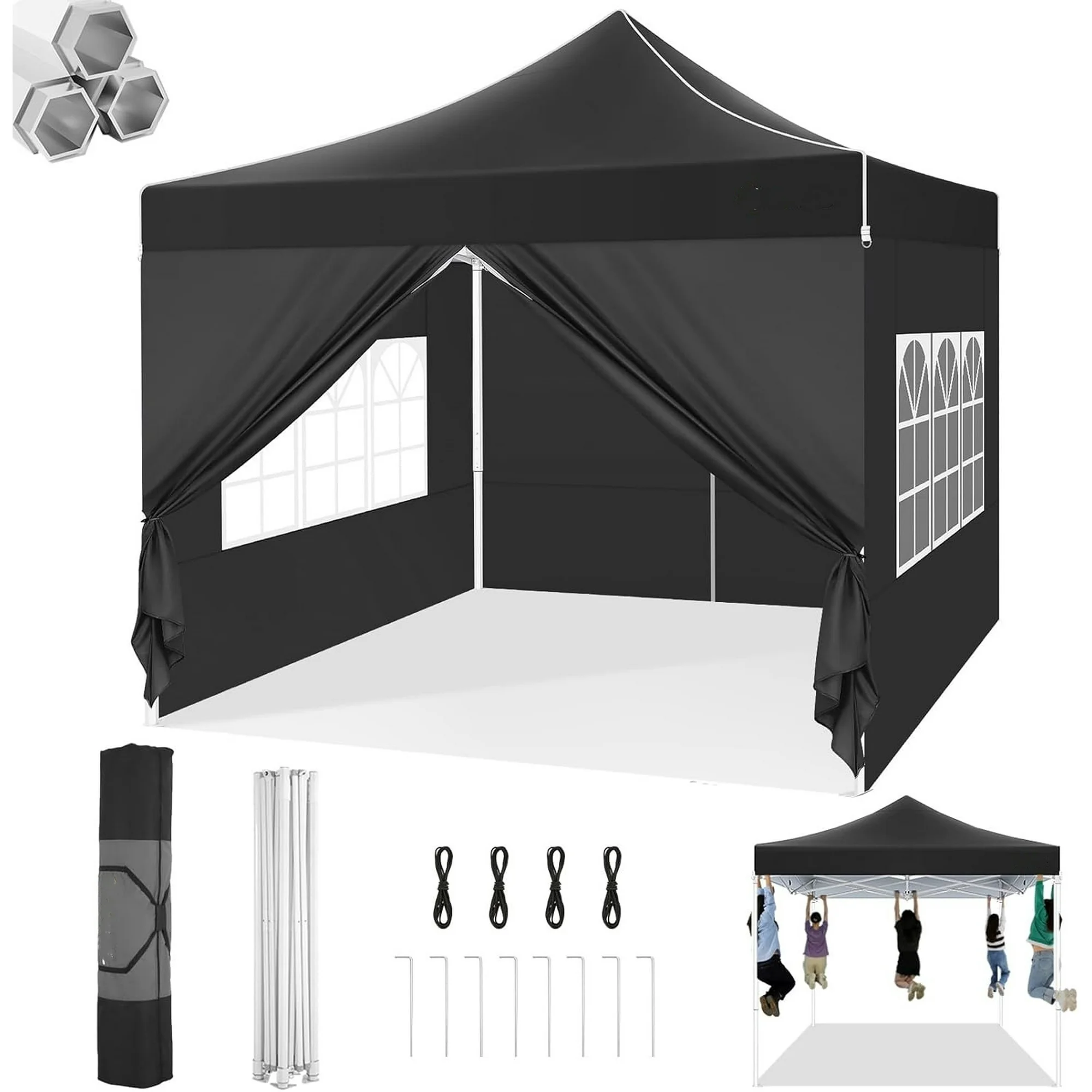SANOPY Heavy Duty 10'x 30' Pop up Canopy, Commercial Canopy, Waterproof Outdoor Party Tent, Instant Wedding Canopy with 8 Removable Sidewalls, Carrying Bag