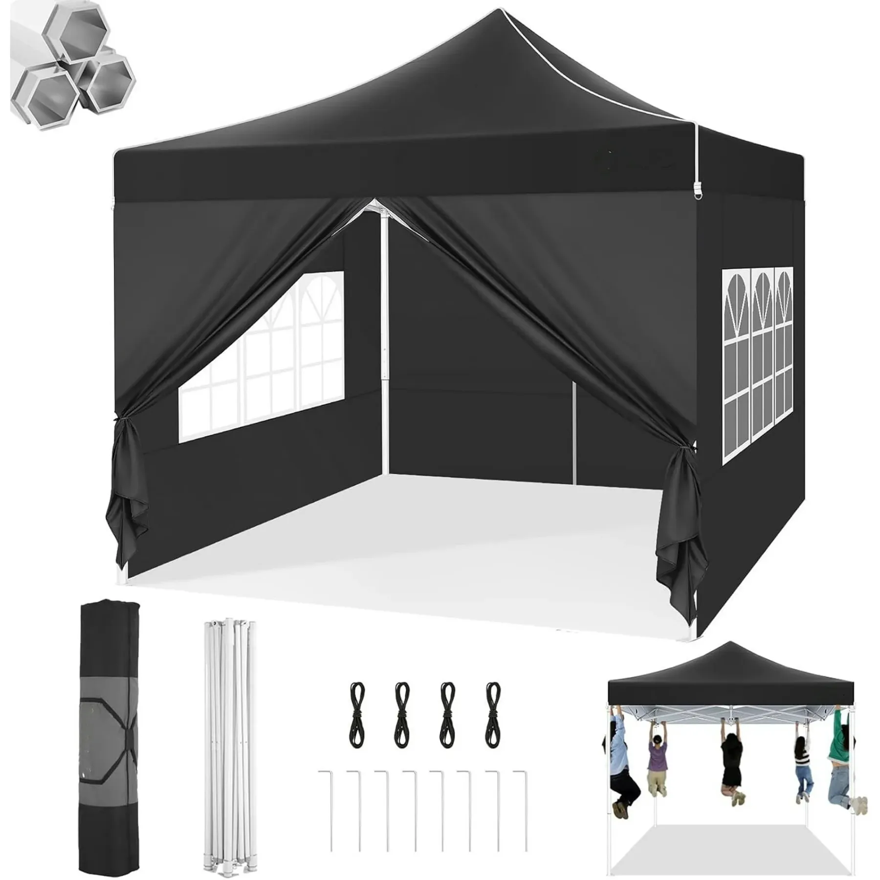 SANOPY Heavy Duty 10'x 30' Pop up Canopy, Commercial Canopy, Waterproof Outdoor Party Tent, Instant Wedding Canopy with 8 Removable Sidewalls, Carrying Bag