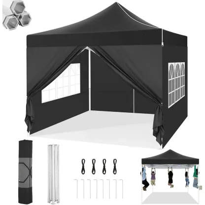 SANOPY Heavy Duty 10'x 30' Pop up Canopy, Commercial Canopy, Waterproof Outdoor Party Tent, Instant Wedding Canopy with 8 Removable Sidewalls, Carrying Bag