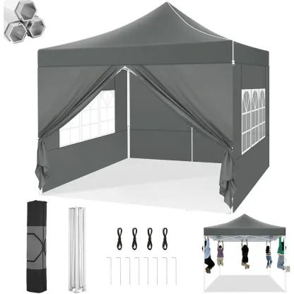 SANOPY Heavy Duty 10'x 30' Pop up Canopy, Commercial Canopy, Waterproof Outdoor Party Tent, Instant Wedding Canopy with 8 Removable Sidewalls, Carrying Bag