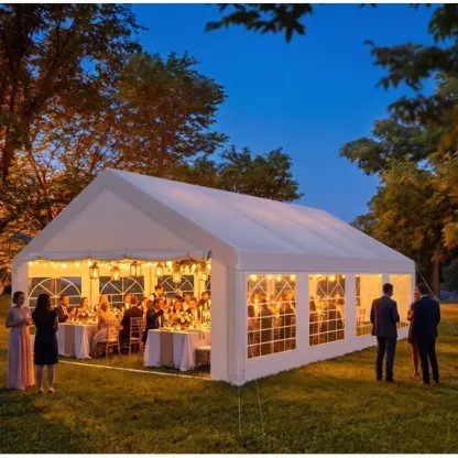 SANOPY 20x40ft Heavy Duty Party Tent, Outdoor Commercial Canopy with Removable Sidewalls, Gazebo Shelter for Wedding, Outdoor Carport Party Tent for Event, White