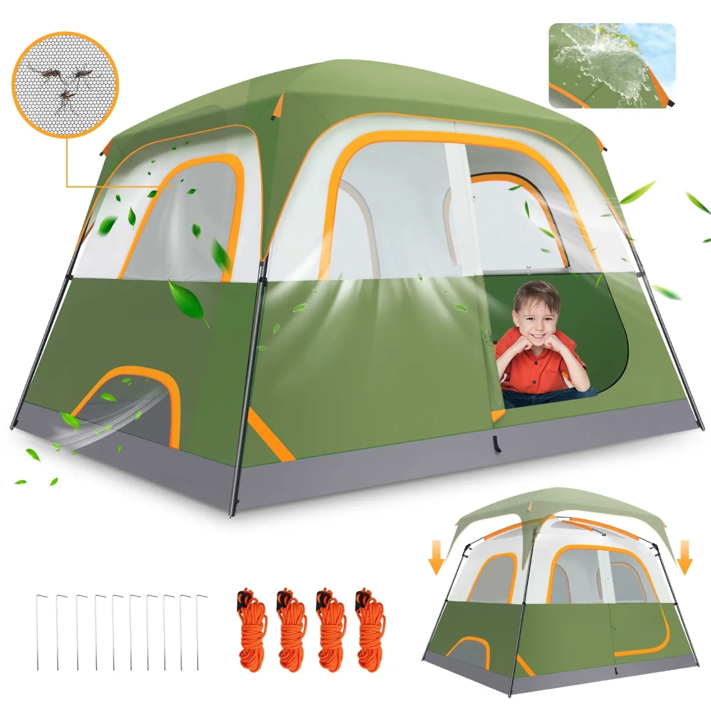 SANOPY Tent 6 Person Camping Tent - Lightweight, Waterproof, Easy Setup with Rainfly & Screen Windows for Family, Beach, and Outdoor Adventures