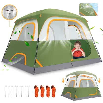 SANOPY Tent 6 Person Camping Tent - Lightweight, Waterproof, Easy Setup with Rainfly & Screen Windows for Family, Beach, and Outdoor Adventures