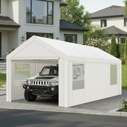 Hoteel Large Heavy Duty Carport with Steel Frame, Portable Garage Carport Wedding Tent Gazebo Big Tents Shelter with Waterproof Top Cover, All-Season Tarp